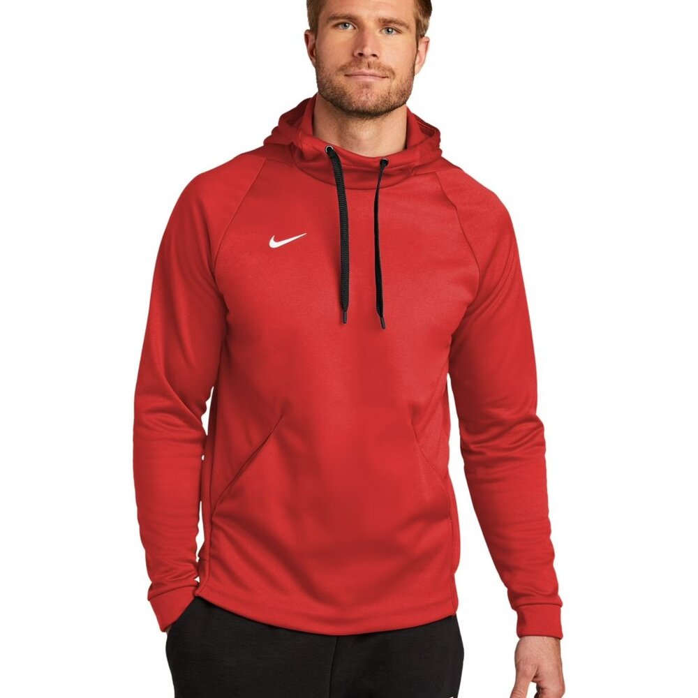 MENS NIKE THERMA PULLOVER HOODIE Red Size M (New)